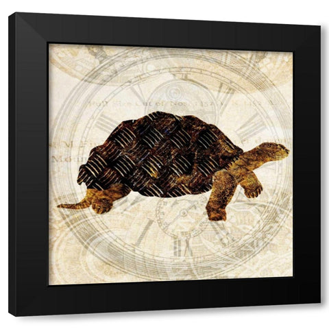 Steam Punk Turtle II Black Modern Wood Framed Art Print with Double Matting by Ilosky, Pam