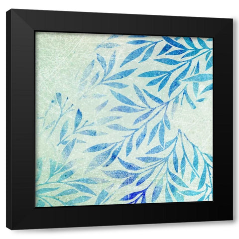 Cerulean Foliage I Black Modern Wood Framed Art Print by Studio W