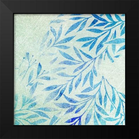 Cerulean Foliage I Black Modern Wood Framed Art Print by Studio W