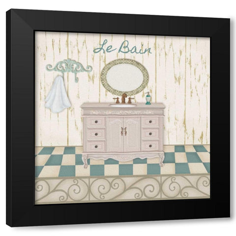 Bain Bleu II Black Modern Wood Framed Art Print with Double Matting by Ditzian, Sue