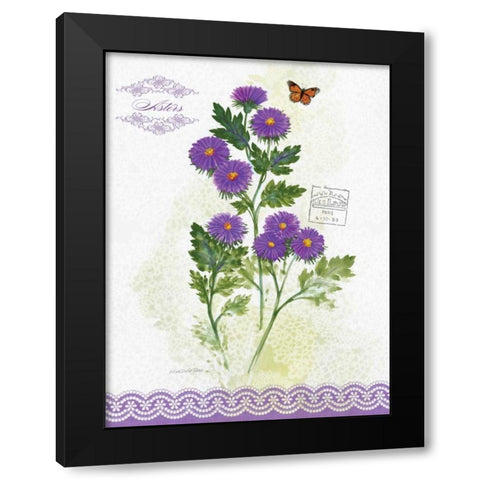 Flower Study on Lace II Black Modern Wood Framed Art Print with Double Matting by Della-Piana, Elissa