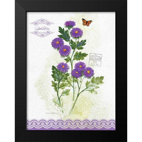 Flower Study on Lace II Black Modern Wood Framed Art Print by Della-Piana, Elissa