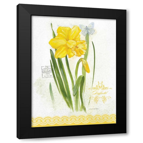 Flower Study on Lace V Black Modern Wood Framed Art Print by Della-Piana, Elissa