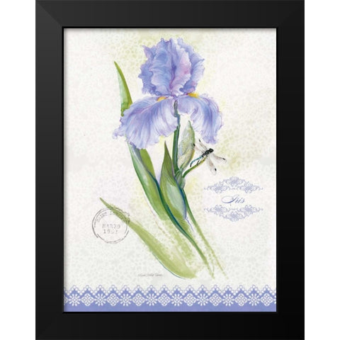 Flower Study on Lace VII Black Modern Wood Framed Art Print by Della-Piana, Elissa