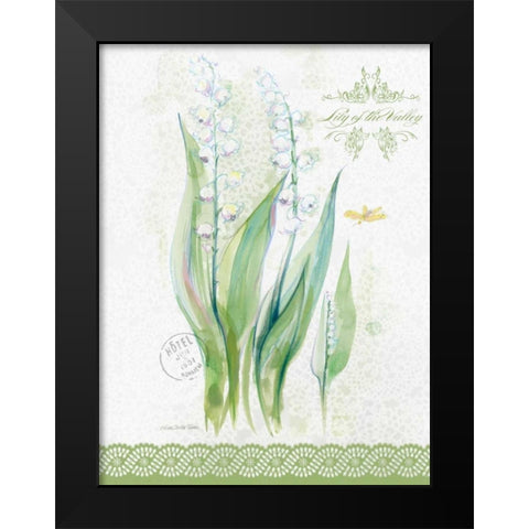 Flower Study on Lace IX Black Modern Wood Framed Art Print by Della-Piana, Elissa