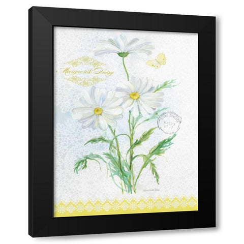 Flower Study on Lace X Black Modern Wood Framed Art Print with Double Matting by Della-Piana, Elissa
