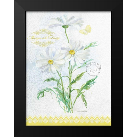 Flower Study on Lace X Black Modern Wood Framed Art Print by Della-Piana, Elissa