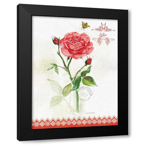 Flower Study on Lace XIII Black Modern Wood Framed Art Print with Double Matting by Della-Piana, Elissa