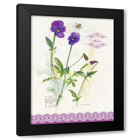 Flower Study on Lace XIV Black Modern Wood Framed Art Print by Della-Piana, Elissa