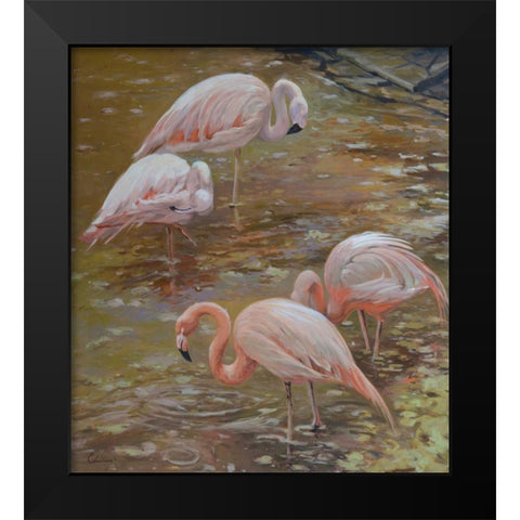 Pink Passion Black Modern Wood Framed Art Print by Larivey, Chuck