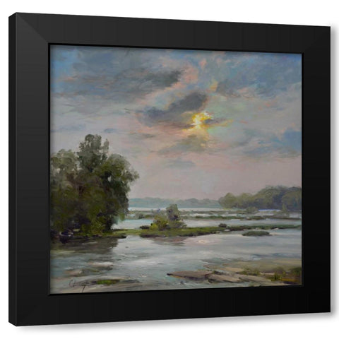 James River from Belle Isle II Black Modern Wood Framed Art Print by Larivey, Chuck