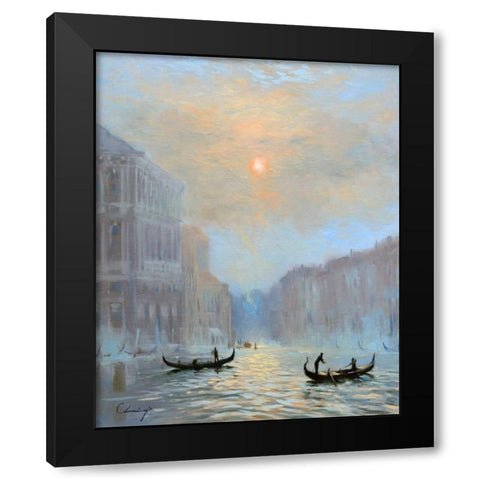 Venice Morning Mist Black Modern Wood Framed Art Print by Larivey, Chuck