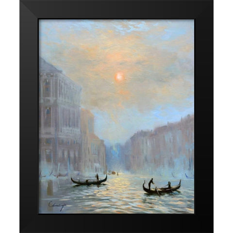 Venice Morning Mist Black Modern Wood Framed Art Print by Larivey, Chuck