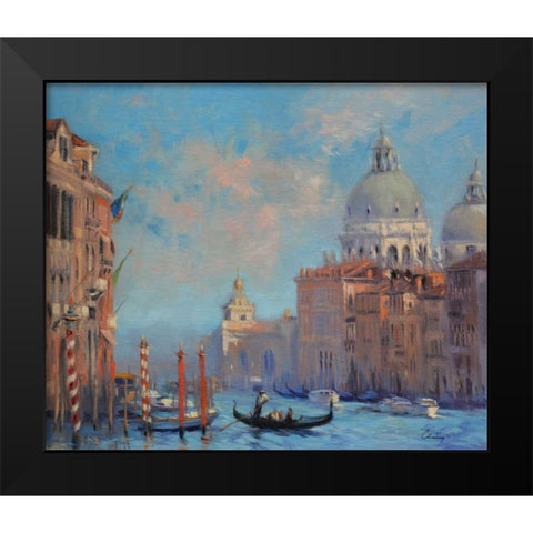 Venice Grand Canal Black Modern Wood Framed Art Print by Larivey, Chuck