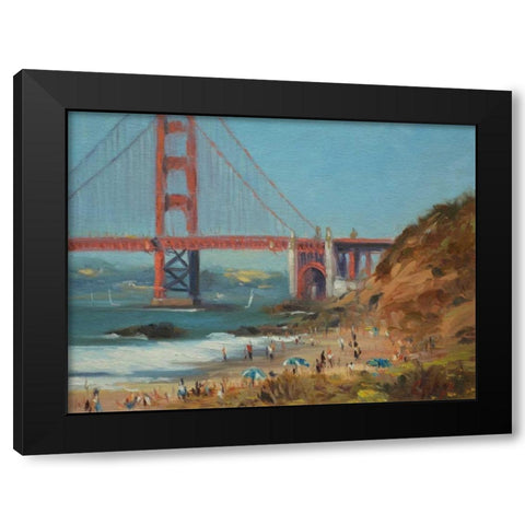 Bakers Beach Black Modern Wood Framed Art Print with Double Matting by Larivey, Chuck