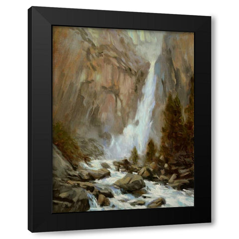 Yosemite Falls Black Modern Wood Framed Art Print with Double Matting by Larivey, Chuck