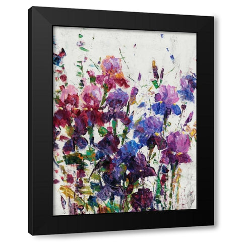 Iris Blooming I Black Modern Wood Framed Art Print with Double Matting by OToole, Tim