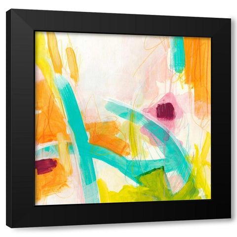 Tangerine Dream I Black Modern Wood Framed Art Print by Vess, June Erica