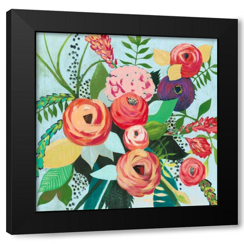 Halcyon Bouquet I Black Modern Wood Framed Art Print with Double Matting by Popp, Grace