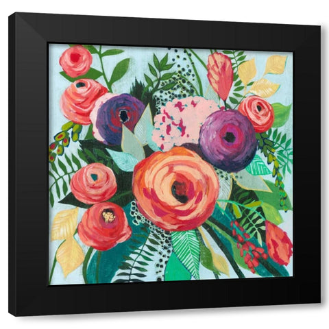 Halcyon Bouquet II Black Modern Wood Framed Art Print with Double Matting by Popp, Grace