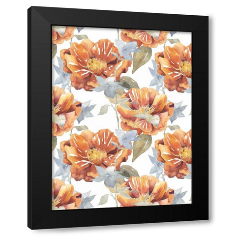 Ebbing Peonies I Black Modern Wood Framed Art Print by Popp, Grace