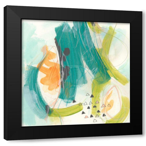 Skipping Stones II Black Modern Wood Framed Art Print with Double Matting by Vess, June Erica