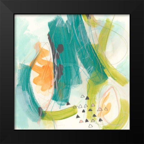 Skipping Stones II Black Modern Wood Framed Art Print by Vess, June Erica
