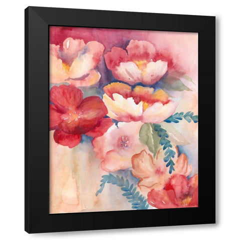 Cerise Tide II Black Modern Wood Framed Art Print with Double Matting by Popp, Grace