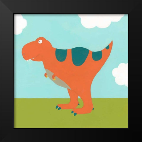 Playtime Dino I Black Modern Wood Framed Art Print by Vess, June Erica
