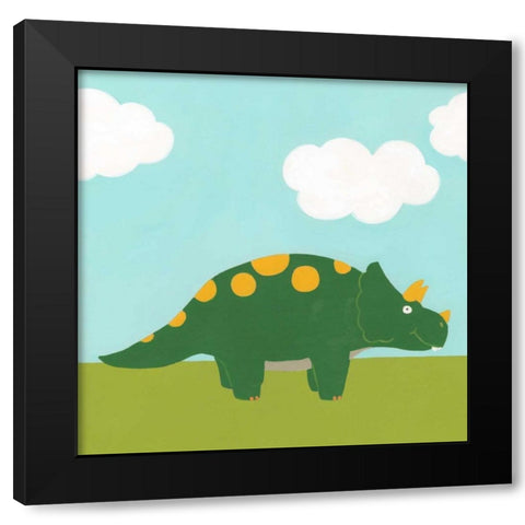 Playtime Dino IV Black Modern Wood Framed Art Print by Vess, June Erica