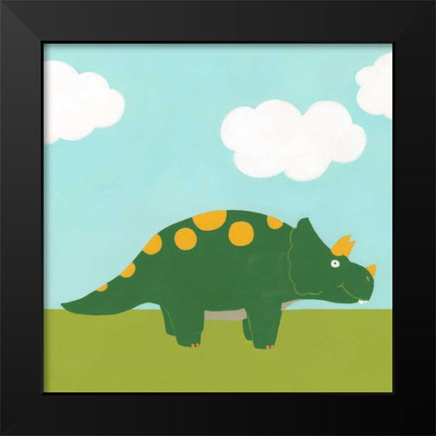 Playtime Dino IV Black Modern Wood Framed Art Print by Vess, June Erica
