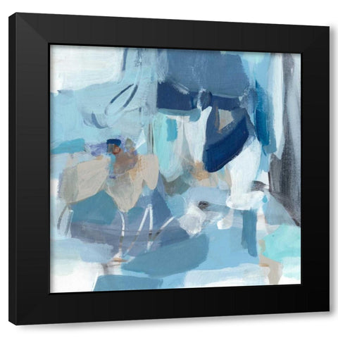Blue Monday Black Modern Wood Framed Art Print with Double Matting by Long, Christina