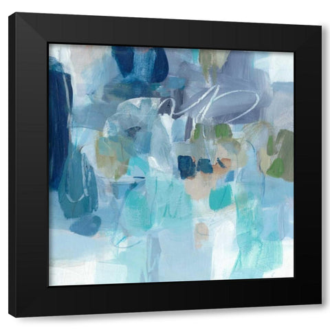 Snowy Kisses Black Modern Wood Framed Art Print by Long, Christina