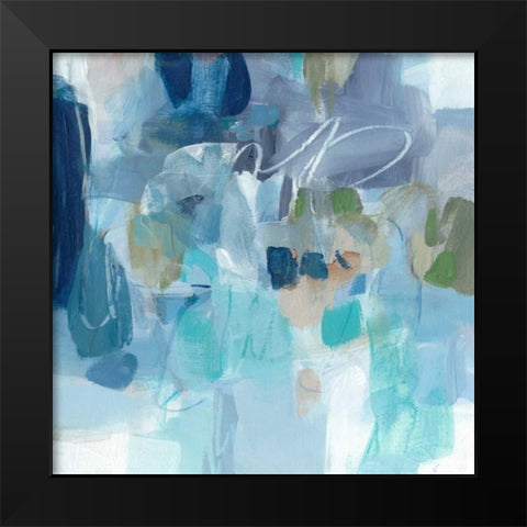 Snowy Kisses Black Modern Wood Framed Art Print by Long, Christina