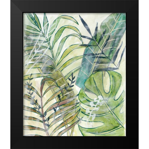 Layered Palms I Black Modern Wood Framed Art Print by Zarris, Chariklia