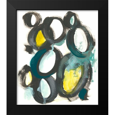 Linked Ovals II Black Modern Wood Framed Art Print by Vess, June Erica