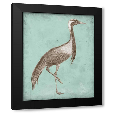 Sepia and Spa Heron III Black Modern Wood Framed Art Print with Double Matting by Vision Studio