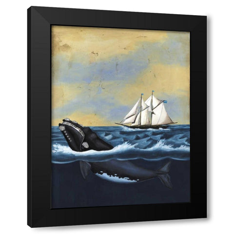 Whaling Stories II Black Modern Wood Framed Art Print by McCavitt, Naomi