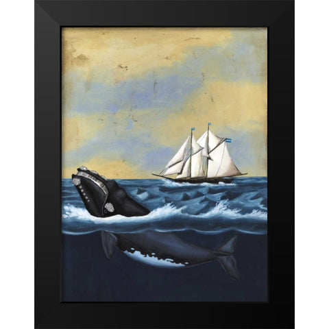 Whaling Stories II Black Modern Wood Framed Art Print by McCavitt, Naomi