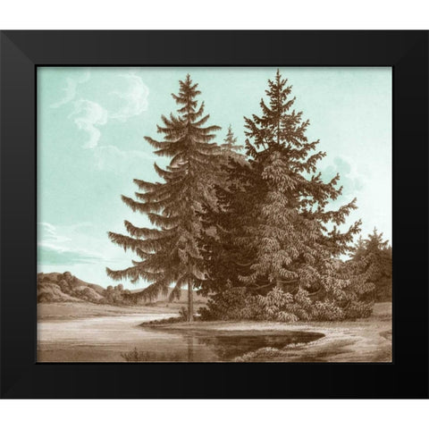 Serene Trees III Black Modern Wood Framed Art Print by Kennion, Edward
