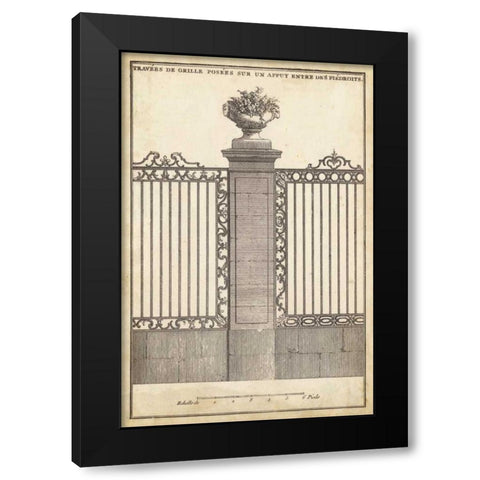 Antique Decorative Gate I Black Modern Wood Framed Art Print by Blondel, J.F.