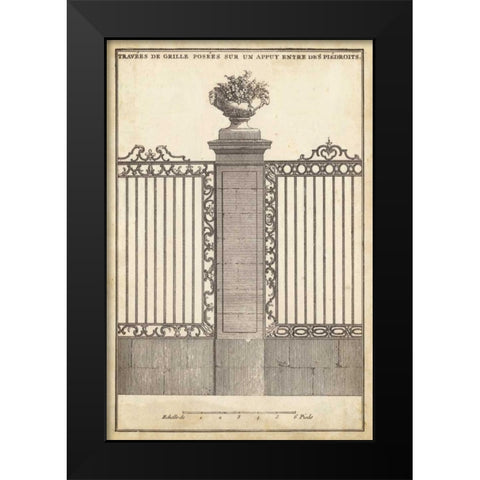 Antique Decorative Gate I Black Modern Wood Framed Art Print by Blondel, J.F.