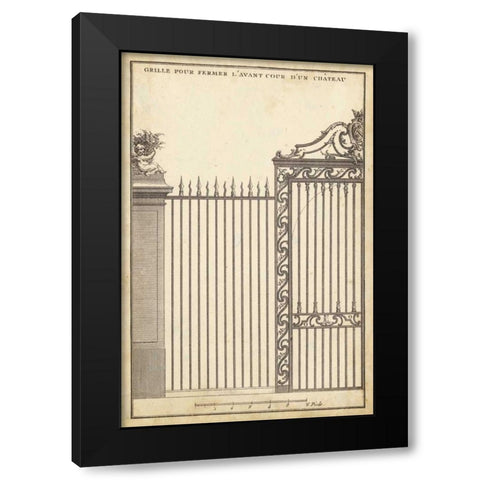 Antique Decorative Gate II Black Modern Wood Framed Art Print with Double Matting by Blondel, J.F.