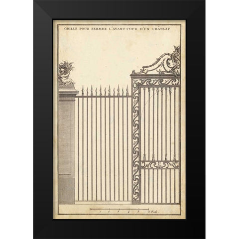 Antique Decorative Gate II Black Modern Wood Framed Art Print by Blondel, J.F.