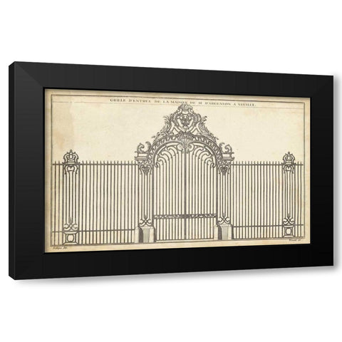 Antique Decorative Gate III Black Modern Wood Framed Art Print with Double Matting by Blondel, J.F.