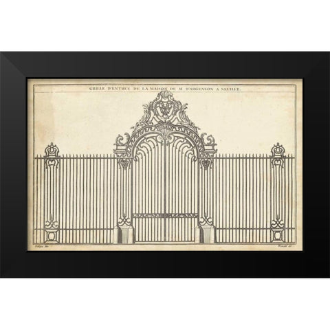 Antique Decorative Gate III Black Modern Wood Framed Art Print by Blondel, J.F.