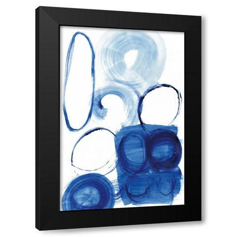Blue Circle Study I Black Modern Wood Framed Art Print with Double Matting by Fuchs, Jodi