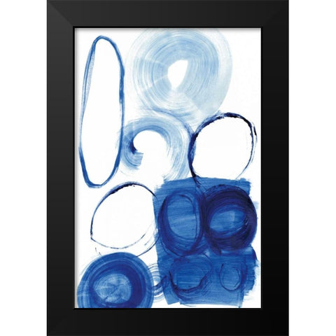 Blue Circle Study I Black Modern Wood Framed Art Print by Fuchs, Jodi