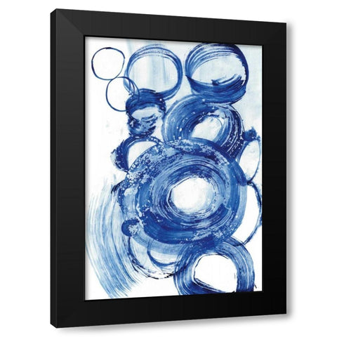 Blue Circle Study II Black Modern Wood Framed Art Print with Double Matting by Fuchs, Jodi