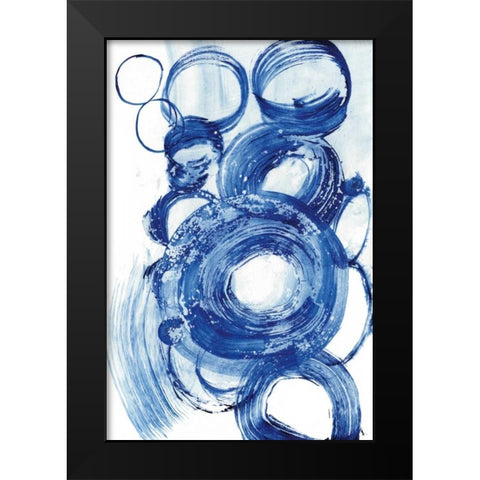 Blue Circle Study II Black Modern Wood Framed Art Print by Fuchs, Jodi